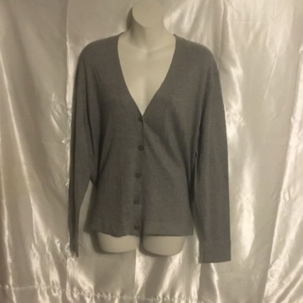Brooks Brothers Grey Gray Long Sleeve Button Down Sweater Cardigan M